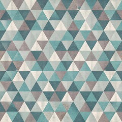 Obraz premium Teal and Gray Minimalist Triangle Grid Pattern