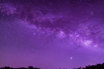 보라색 하늘 별 은하수 풍경