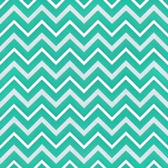 Teal and White Chevron Zigzag Pattern