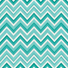 Teal and White Chevron Zigzag Pattern