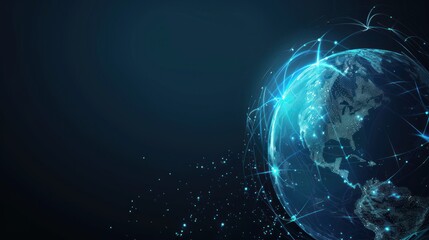 Obraz premium Global Network Connection Visualization