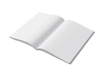White open magazine mockup 3D rendering