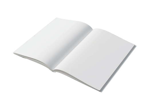 White open magazine mockup 3D rendering