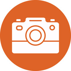 Camera glyph circle icon