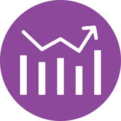 Statistics glyph circle icon