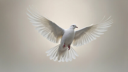 Obraz premium white dove flying in the sky