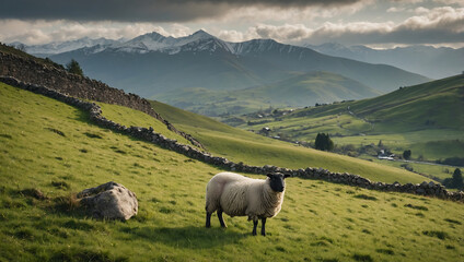 Fototapeta premium sheep in the mountains