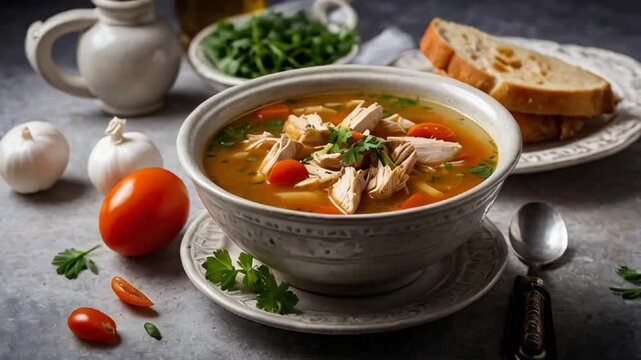 Chorba beida chicken soup, traditional food Algeria
