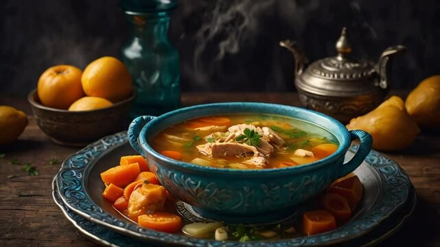 Chorba beida chicken soup, traditional food Algeria