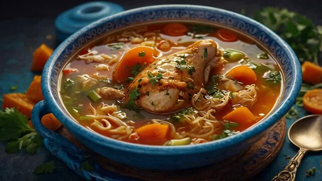 Chorba beida chicken soup, traditional food Algeria