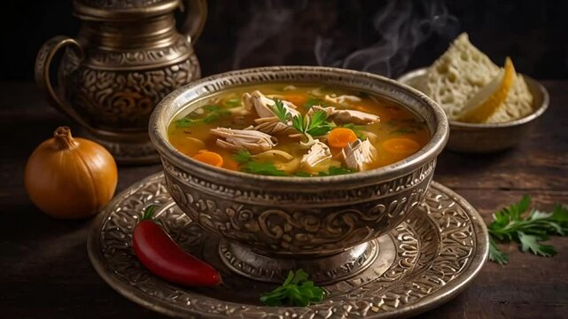 Chorba beida chicken soup, traditional food Algeria