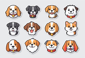 Fototapeta premium Funny Mascot and Cartoon Character Stickers for Branding