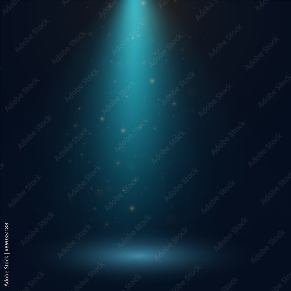 Leinwandbilder a vertical bright spotlight with flickering highlights on a dark background with a place for the rep