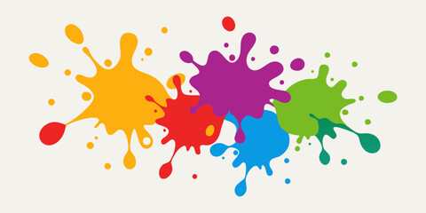 colorful ink splashes