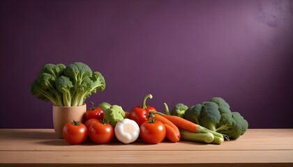 fresh vegetables on a wooden table