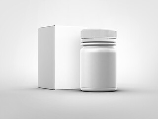 Blank packaging Plastic bottle for medicine product isolated on white background. 3D rendering, 3D illustration