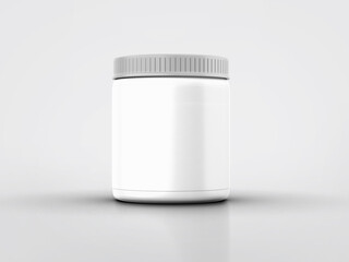 Blank packaging Plastic bottle for medicine product isolated on white background. 3D rendering, 3D illustration