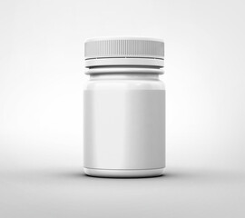 Blank packaging Plastic bottle for medicine product isolated on white background. 3D rendering, 3D illustration