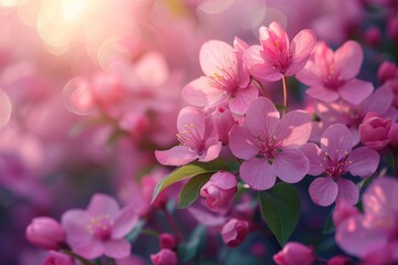Obraz premium Pink Blossoms in Spring Sunlight.