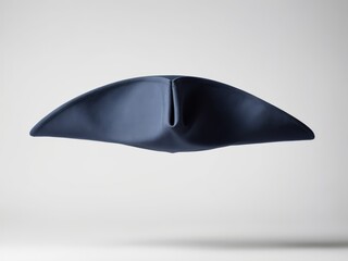 navy color tricorne hat isolated on white background