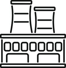 Nuclear power plant is generating clean energy for the surrounding urban area
