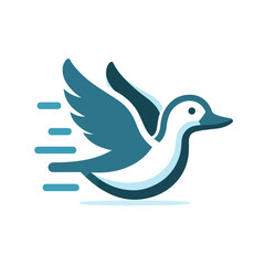 flat vector logo of a duck.