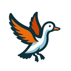 Obraz premium flat vector logo of a duck.