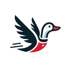 flat vector logo of a duck.