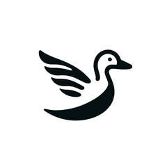 flat vector logo of a duck.