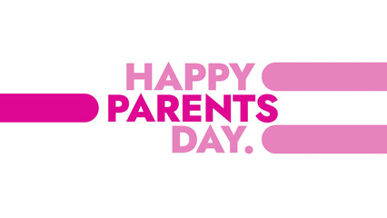 Happy Parents Day colorful text typography on white or black background banner illustration great for wishing and celebrating Happy Parents Day in july