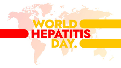 World Hepatitis Day colorful text typography on white or black background banner illustration great for wishing and celebrating awareness about world hepatitis day in july
