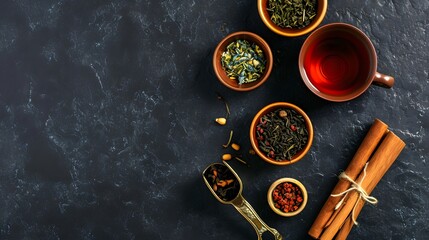 spices on a wooden board