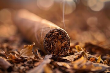 Close-Up of Smoking Cigars