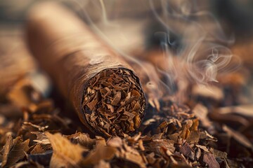 Close-Up of Smoking Cigars