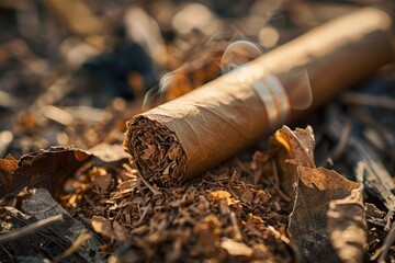 Detailed View of Cigar and Tobacco