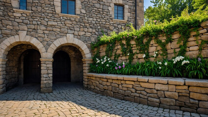 Fototapeta premium stone wall with ivy