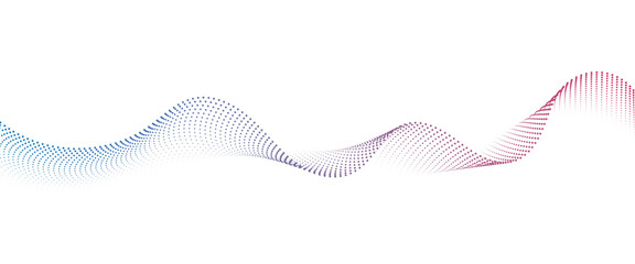 Fototapeta premium Flowing Dot Wave halftone gradient pattern on transparent background