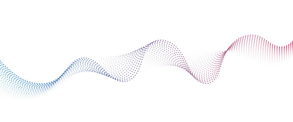 Fototapeta premium Flowing Dot Wave halftone gradient pattern on transparent background