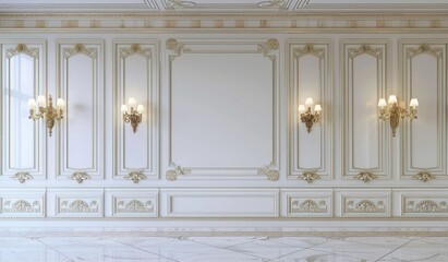 Obraz premium Luxurious Ornate White Room