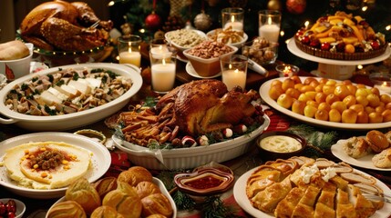 Obraz premium Holiday Potluck Dinner