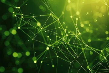 Elegant Green-Toned Abstract Network of Lines and Nodes