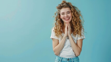 Fototapeta premium The smiling woman in casual attire