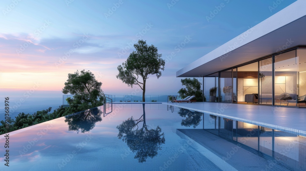 Wall mural Modern Luxury Villa By Infinity Pool