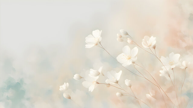 Composition avin to minimalism, abstrack floral design