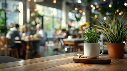 a busy cafe, customers in various activities, warm atmosphere