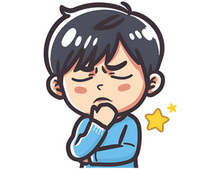 Obraz premium thinking boy, Generative AI