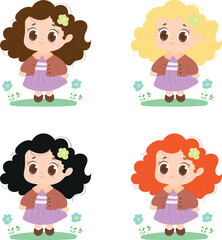 vector beautiful girl