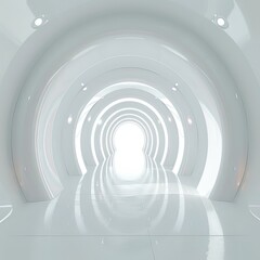 Obraz premium Futuristic Journey Through High-Tech Corridor