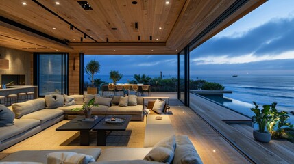 Modern luxury beachfront living room