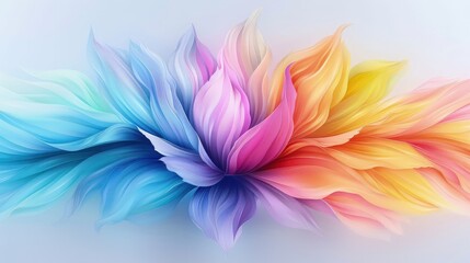 Abstract Painting with Vibrant Flower Sections